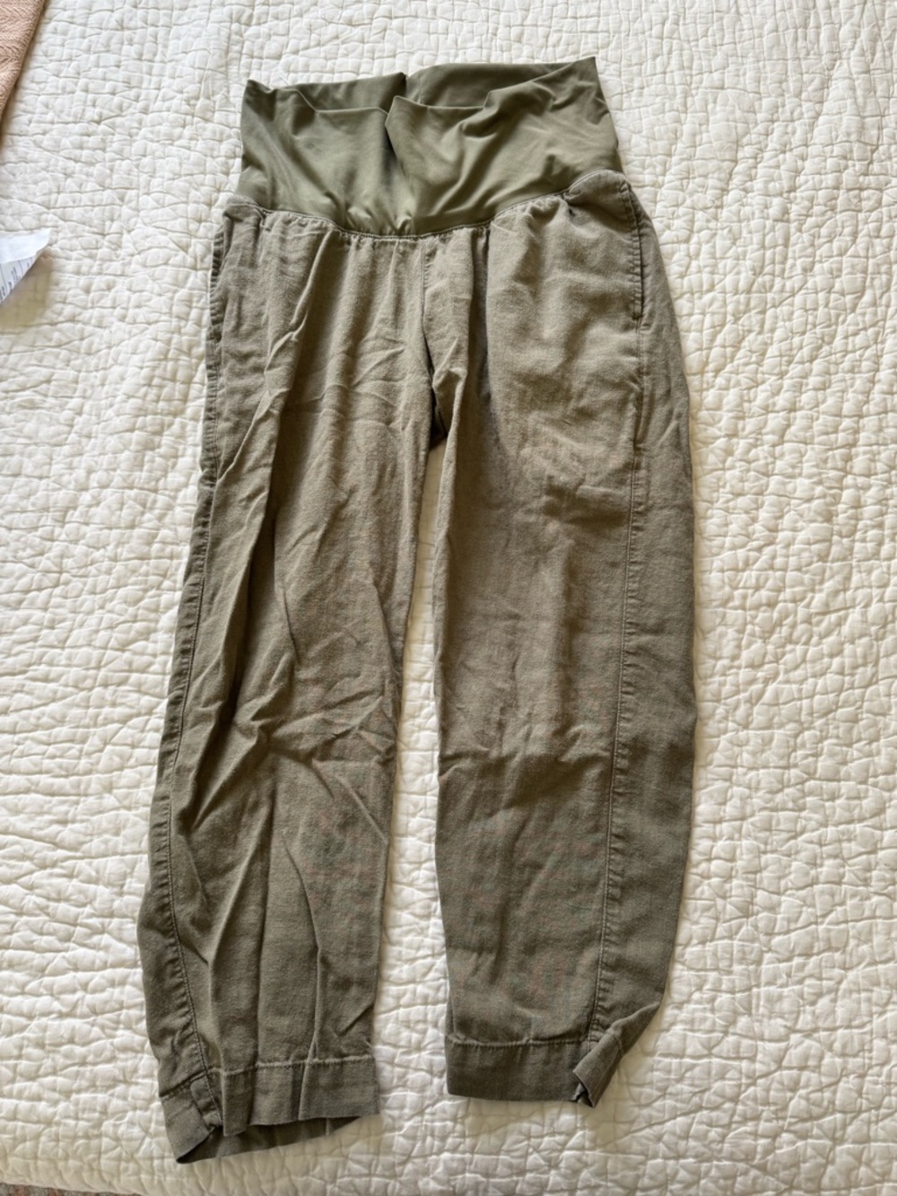 Old Navy Maternity Rollover Waist Linen Pant